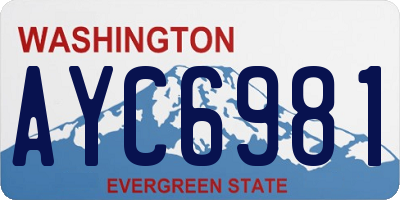 WA license plate AYC6981