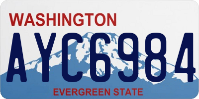 WA license plate AYC6984