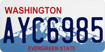 WA license plate AYC6985