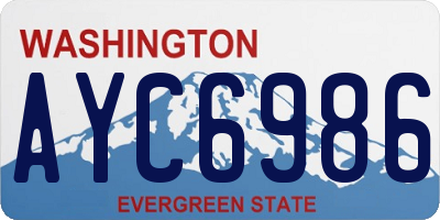 WA license plate AYC6986