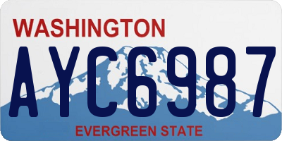 WA license plate AYC6987