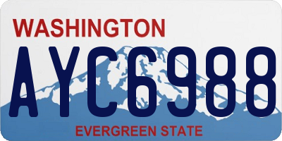 WA license plate AYC6988