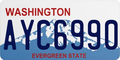 WA license plate AYC6990