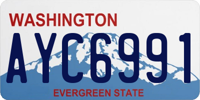 WA license plate AYC6991