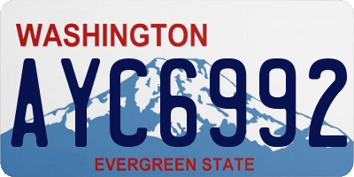 WA license plate AYC6992