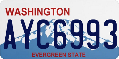 WA license plate AYC6993