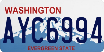 WA license plate AYC6994