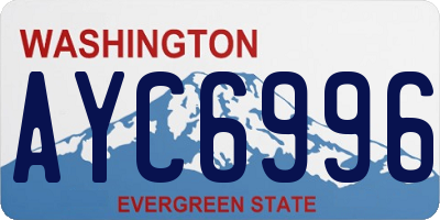WA license plate AYC6996