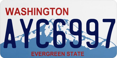 WA license plate AYC6997