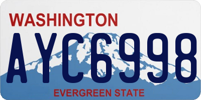 WA license plate AYC6998