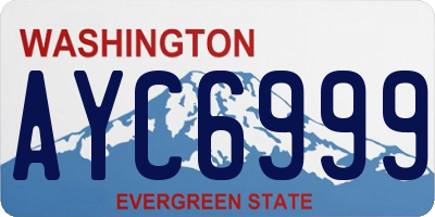 WA license plate AYC6999