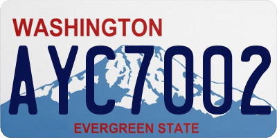 WA license plate AYC7002