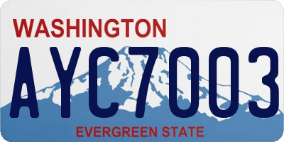 WA license plate AYC7003