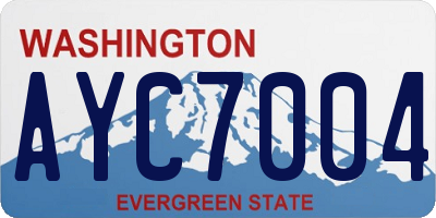 WA license plate AYC7004