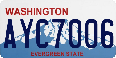WA license plate AYC7006