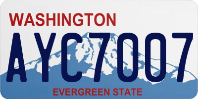WA license plate AYC7007