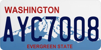 WA license plate AYC7008