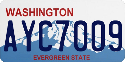 WA license plate AYC7009