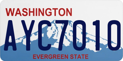 WA license plate AYC7010