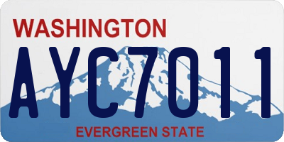 WA license plate AYC7011