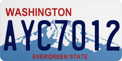 WA license plate AYC7012