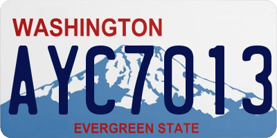 WA license plate AYC7013