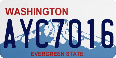 WA license plate AYC7016