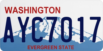 WA license plate AYC7017