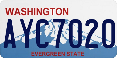 WA license plate AYC7020