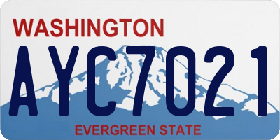 WA license plate AYC7021