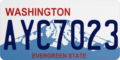 WA license plate AYC7023