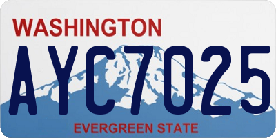 WA license plate AYC7025