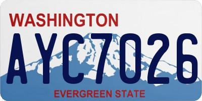 WA license plate AYC7026