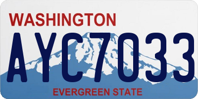 WA license plate AYC7033