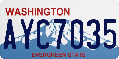 WA license plate AYC7035