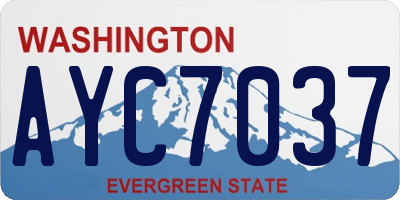 WA license plate AYC7037