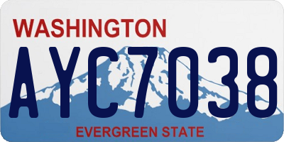 WA license plate AYC7038