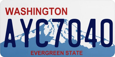WA license plate AYC7040