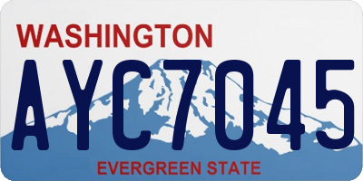 WA license plate AYC7045