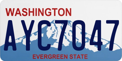 WA license plate AYC7047