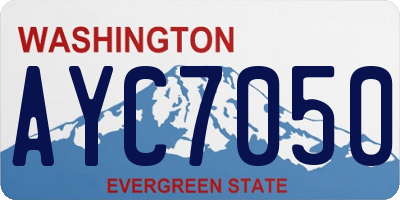 WA license plate AYC7050