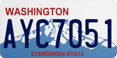 WA license plate AYC7051