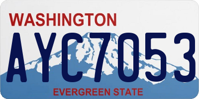 WA license plate AYC7053