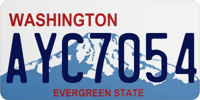WA license plate AYC7054