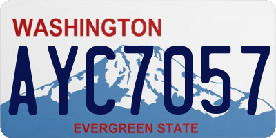 WA license plate AYC7057