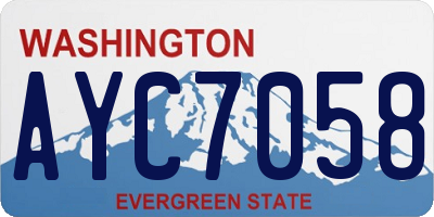WA license plate AYC7058