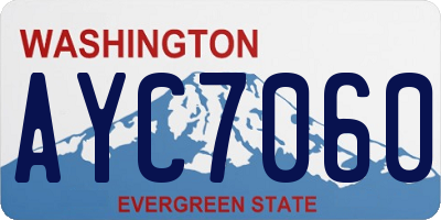 WA license plate AYC7060