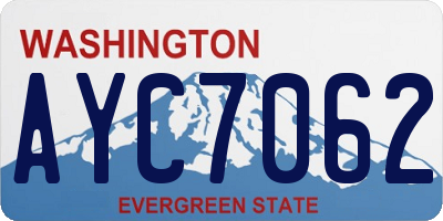 WA license plate AYC7062