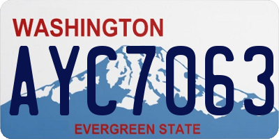 WA license plate AYC7063