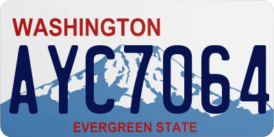 WA license plate AYC7064